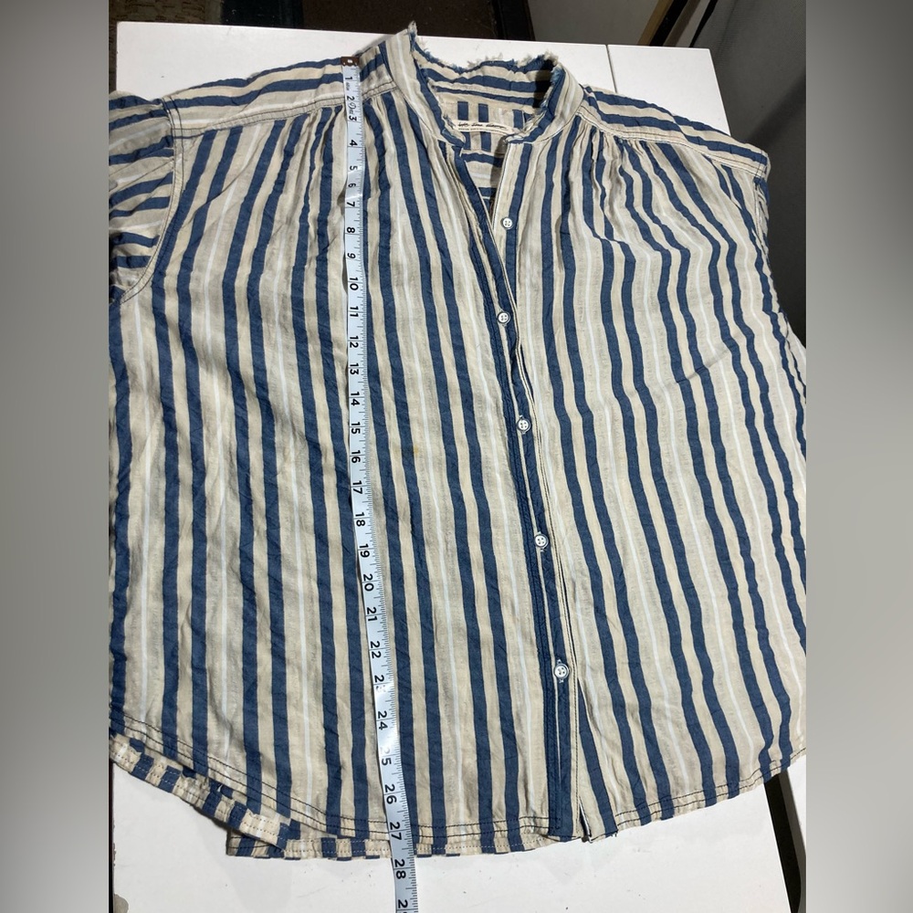 We the Free Set Sail Striped Button Down Oversized Long Sleeve Top Size Medium - Picture 15 of 16